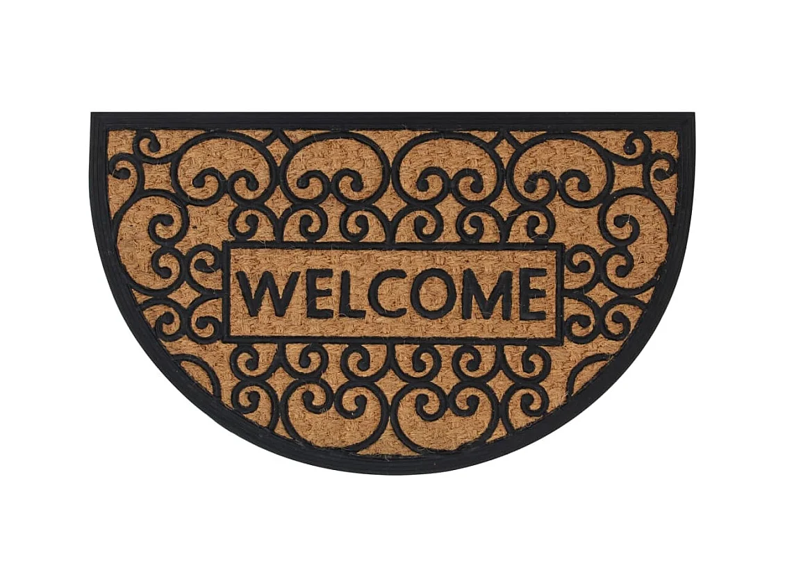 Tapis de porte demi-rond 45x75 cm caoutchouc et fibre de coco