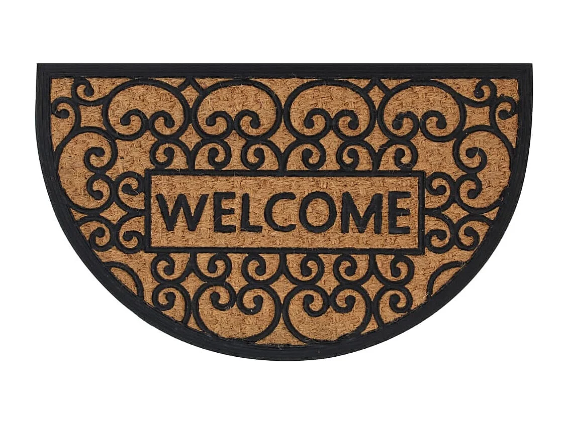 Tapis de porte demi-rond 45x75 cm caoutchouc et fibre de coco