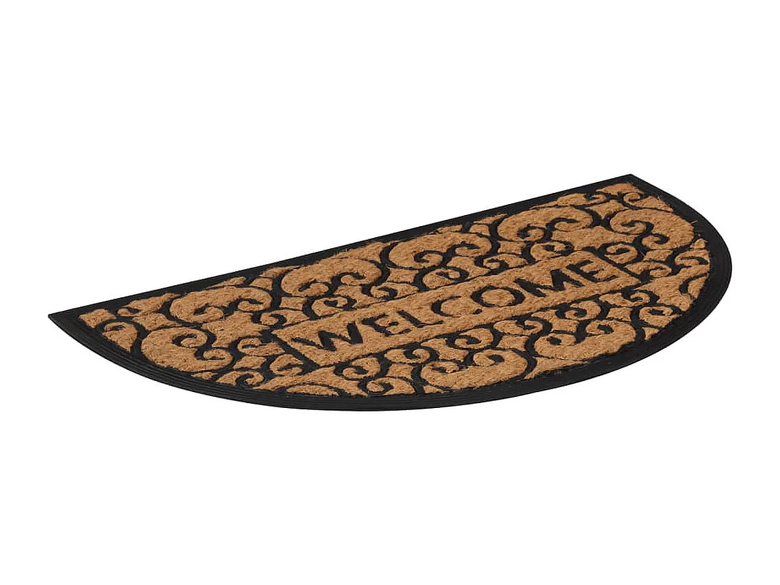 Tapis de porte demi-rond 45x75 cm caoutchouc et fibre de coco