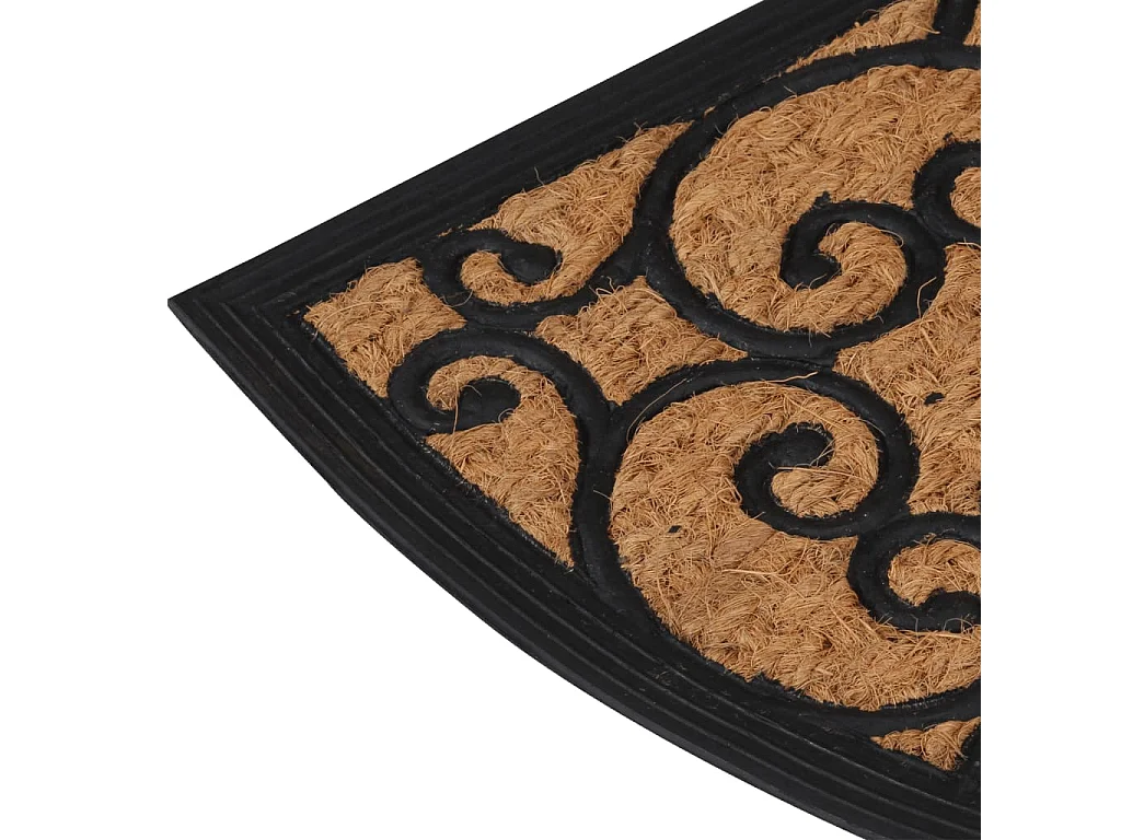 Tapis de porte demi-rond 45x75 cm caoutchouc et fibre de coco