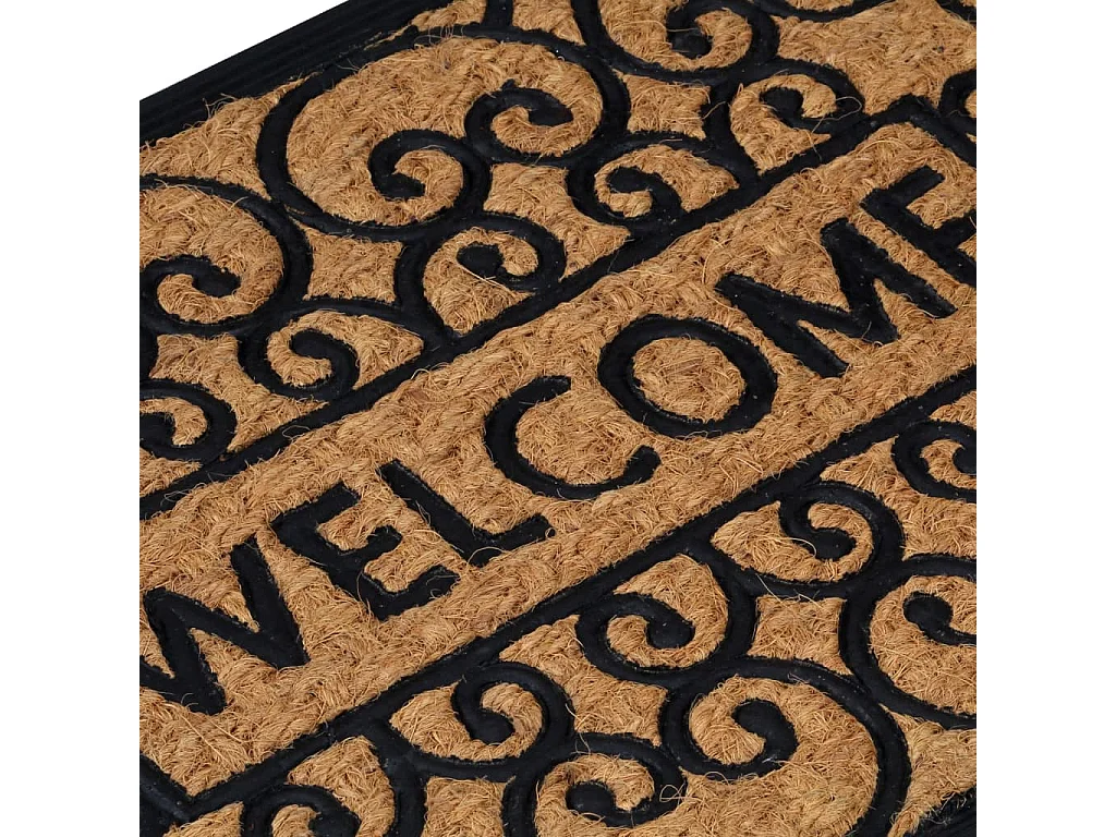Tapis de porte demi-rond 45x75 cm caoutchouc et fibre de coco