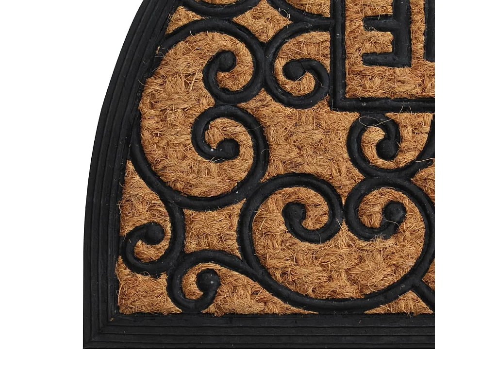 Tapis de porte demi-rond 45x75 cm caoutchouc et fibre de coco