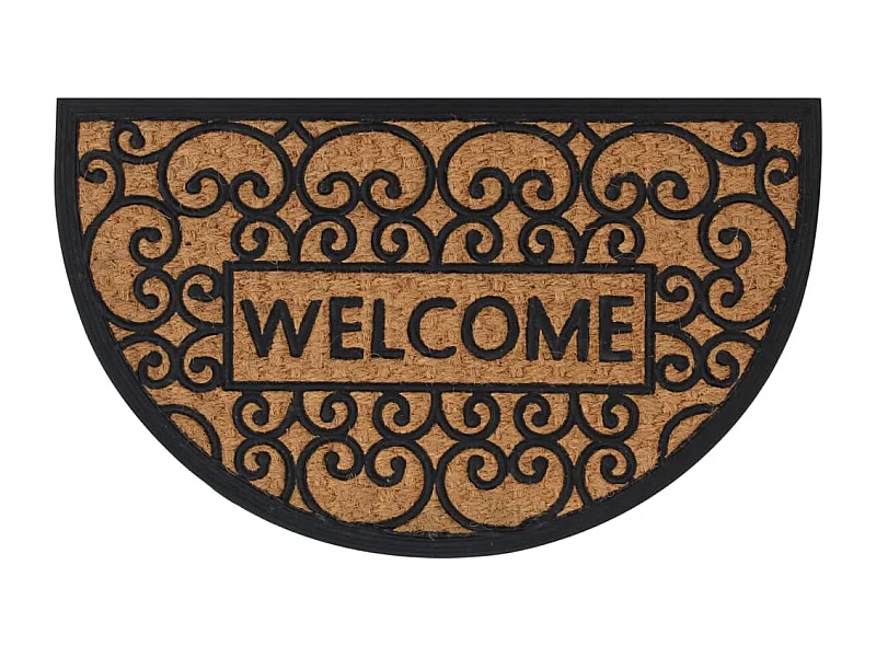 Tapis de porte demi-rond 45x75 cm caoutchouc et fibre de coco