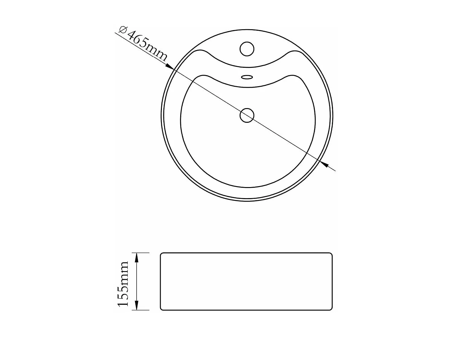 Lavabo avec trop-plein 46,5 x 15,5 cm Céramique Argenté