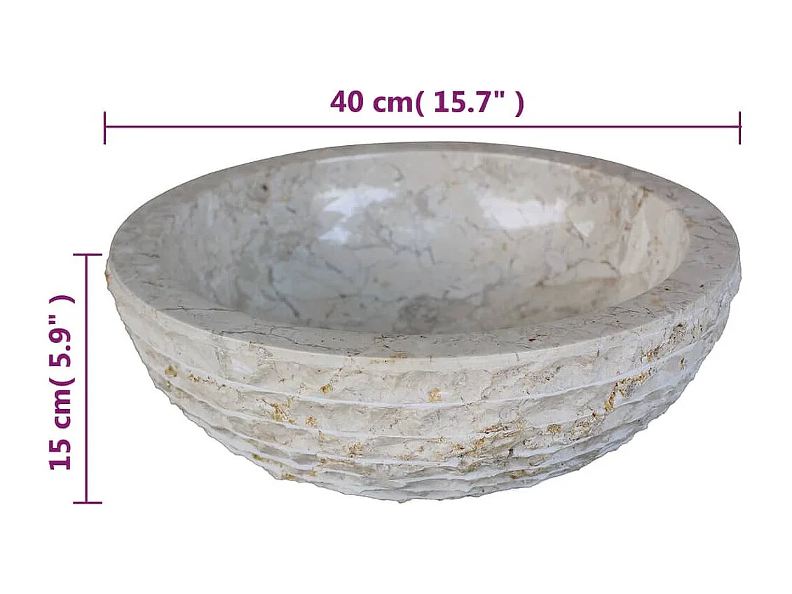 Lavabo Marbre 40 cm Crème