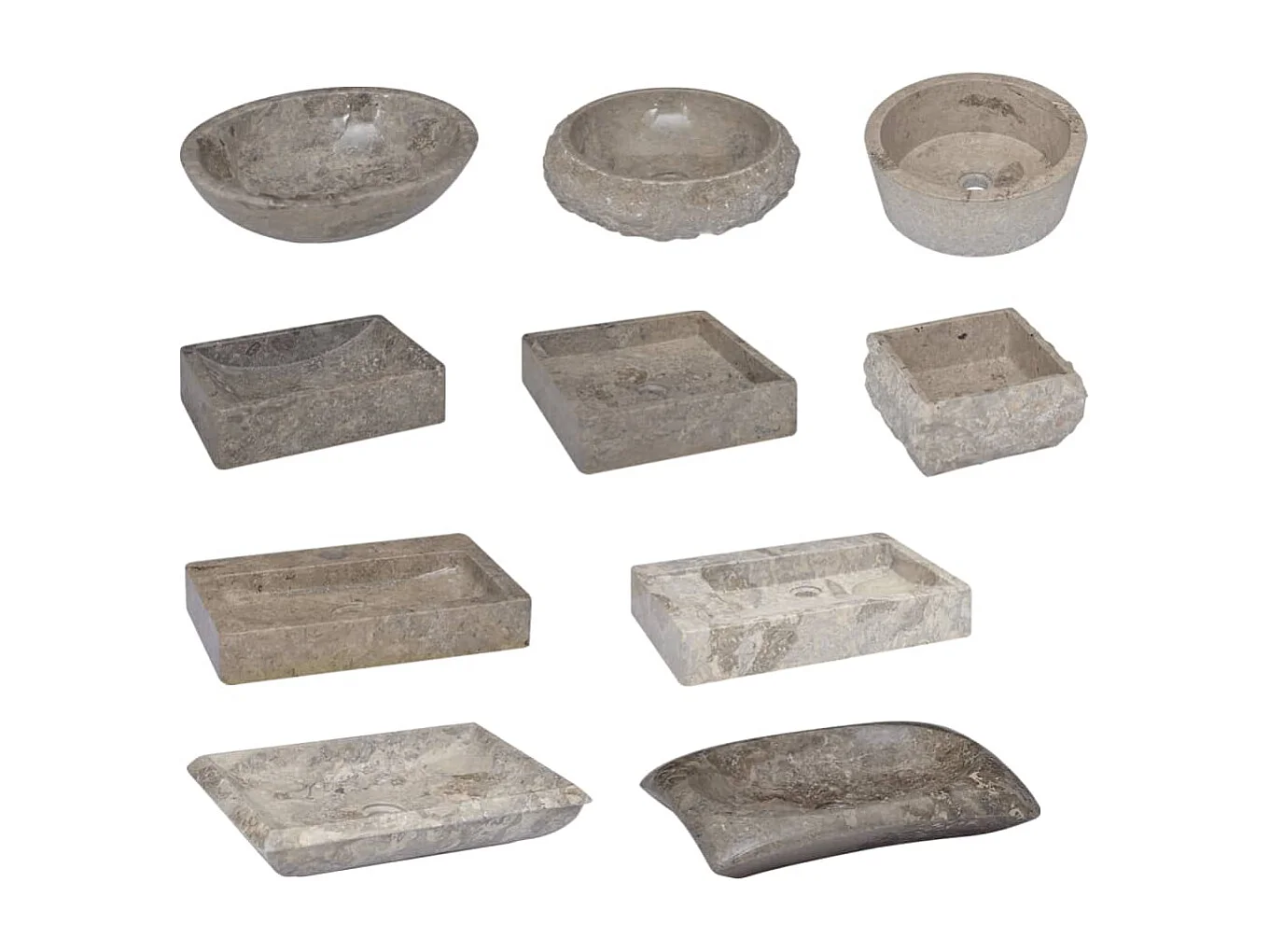 Lavabo de pared gris mármol 38x24x6,5 cm