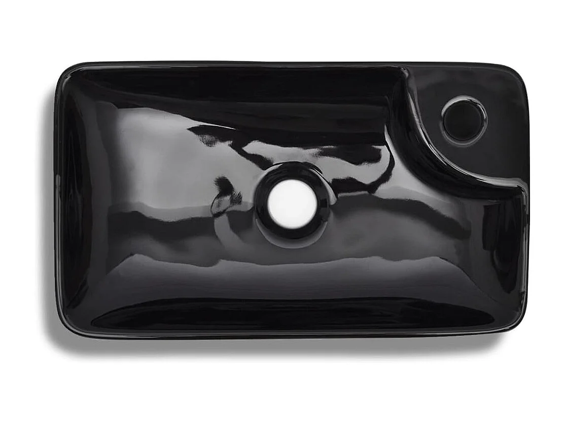 Vasque à trou pour robinet céramique Noir pour salle de bain