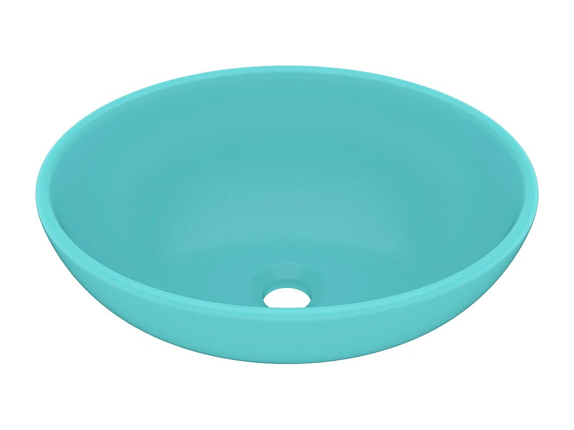 Lavabo ovale de luxe Vert clair mat 40x33 cm Céramique