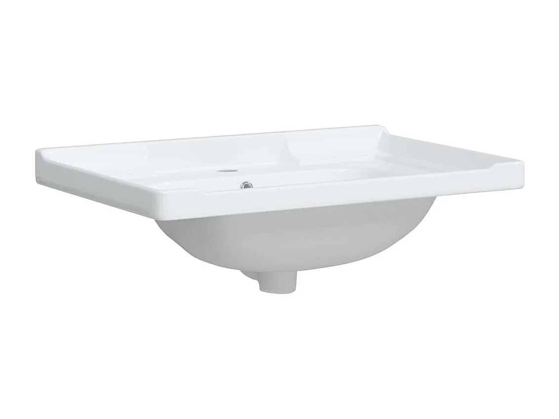 Pia de banheiro branca 71x48x23cm cerâmica retangular
