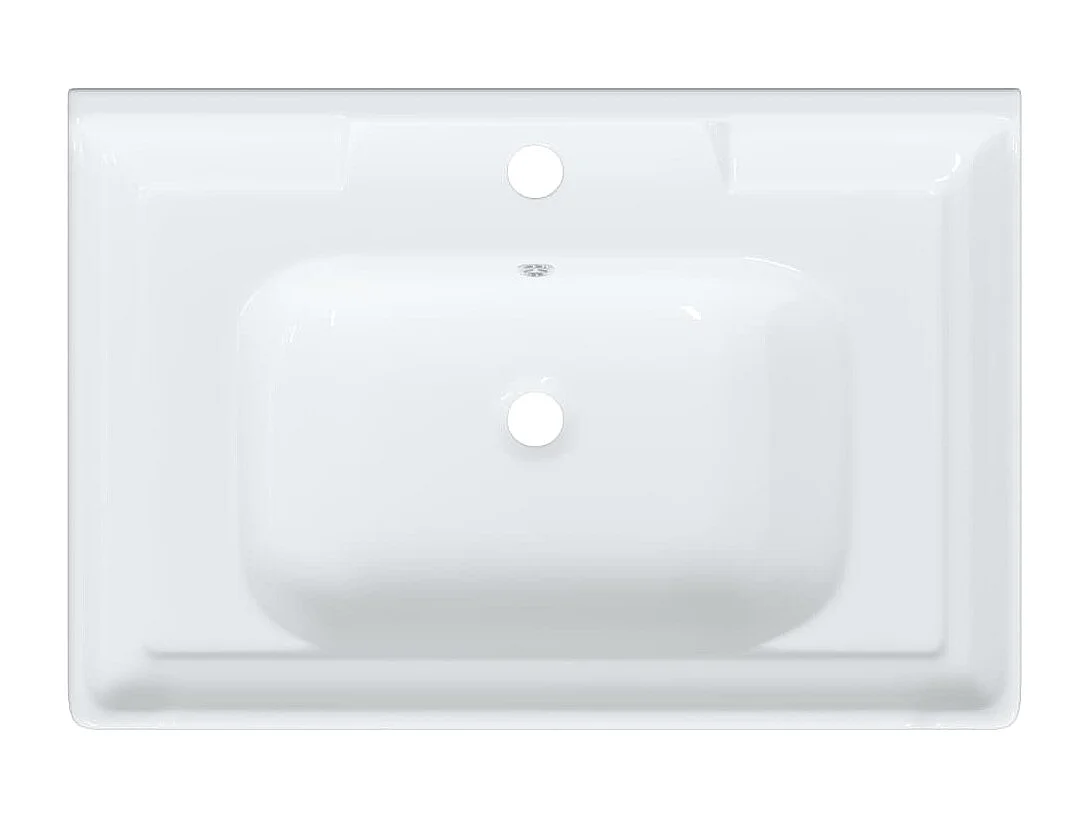 Évier de salle de bain blanc 71x48x23cm rectangulaire céramique