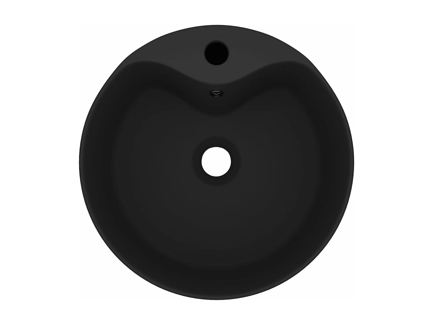 Lavabo de luxe avec trop-plein Noir mat 36x13 cm Céramique