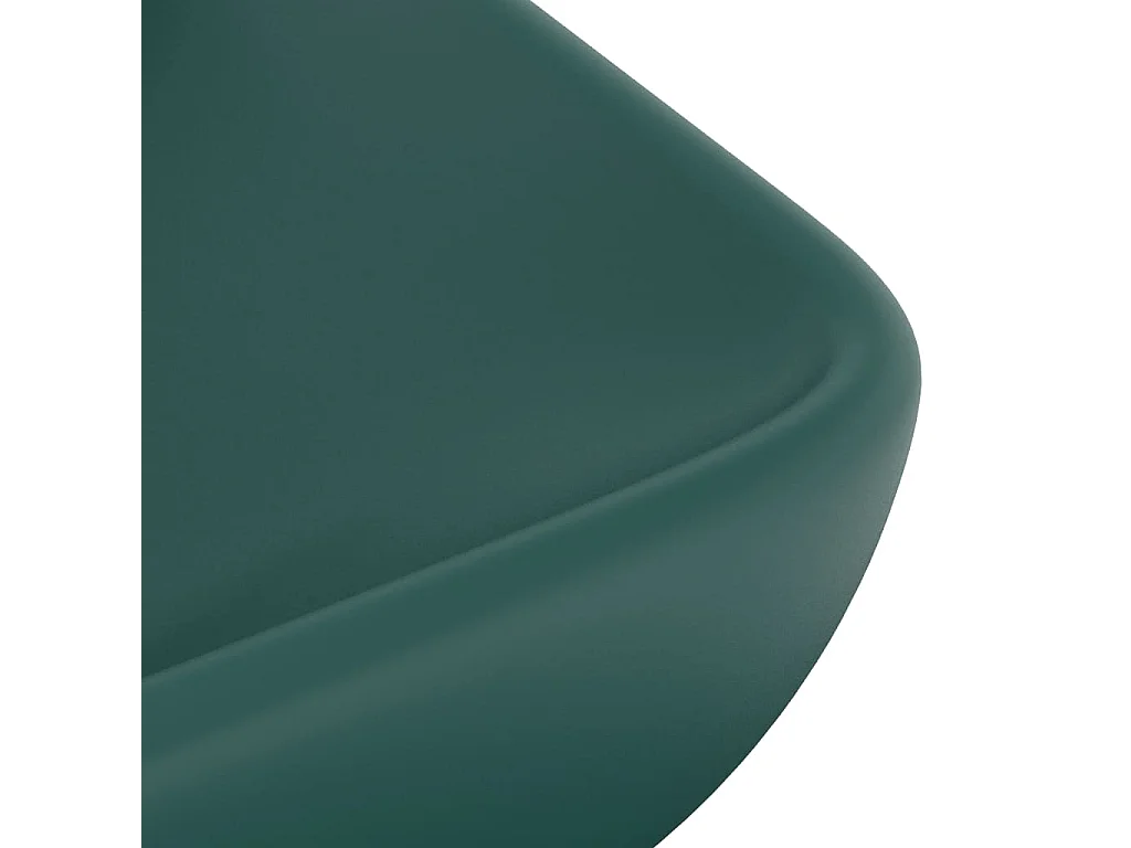Lavabo de luxe rectangulaire Vert foncé mat 71x38 cm Céramique