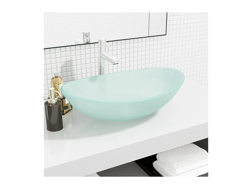 Wastafel Gehard glas 54,5x35x15,5 cm Mat