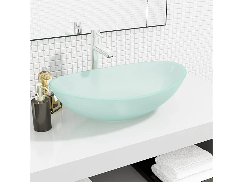 Wastafel Gehard glas 54,5x35x15,5 cm Mat