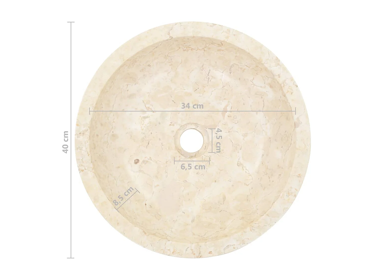 Évier 40 x 12 cm Marbre Crème