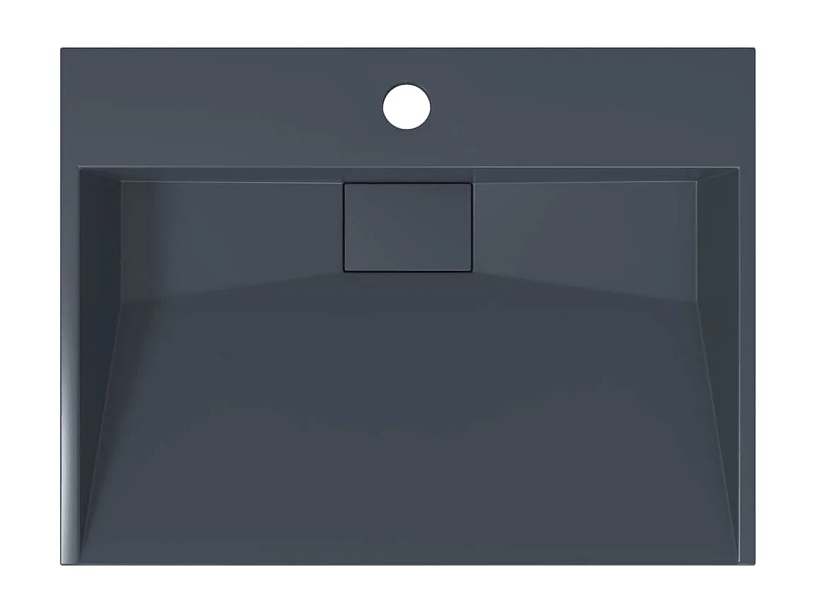 Lavatório 50x38x11 cm fundido mineral/mármore antracite