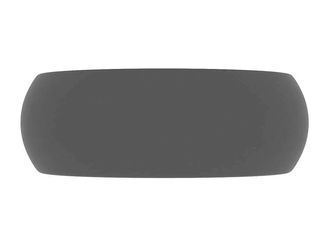 Pia redonda luxuosa cinza escuro fosco 40x15 cm cerâmica