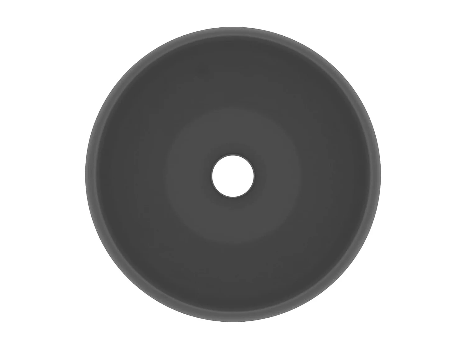 Lavabo rond de luxe Gris foncé mat 40x15 cm Céramique