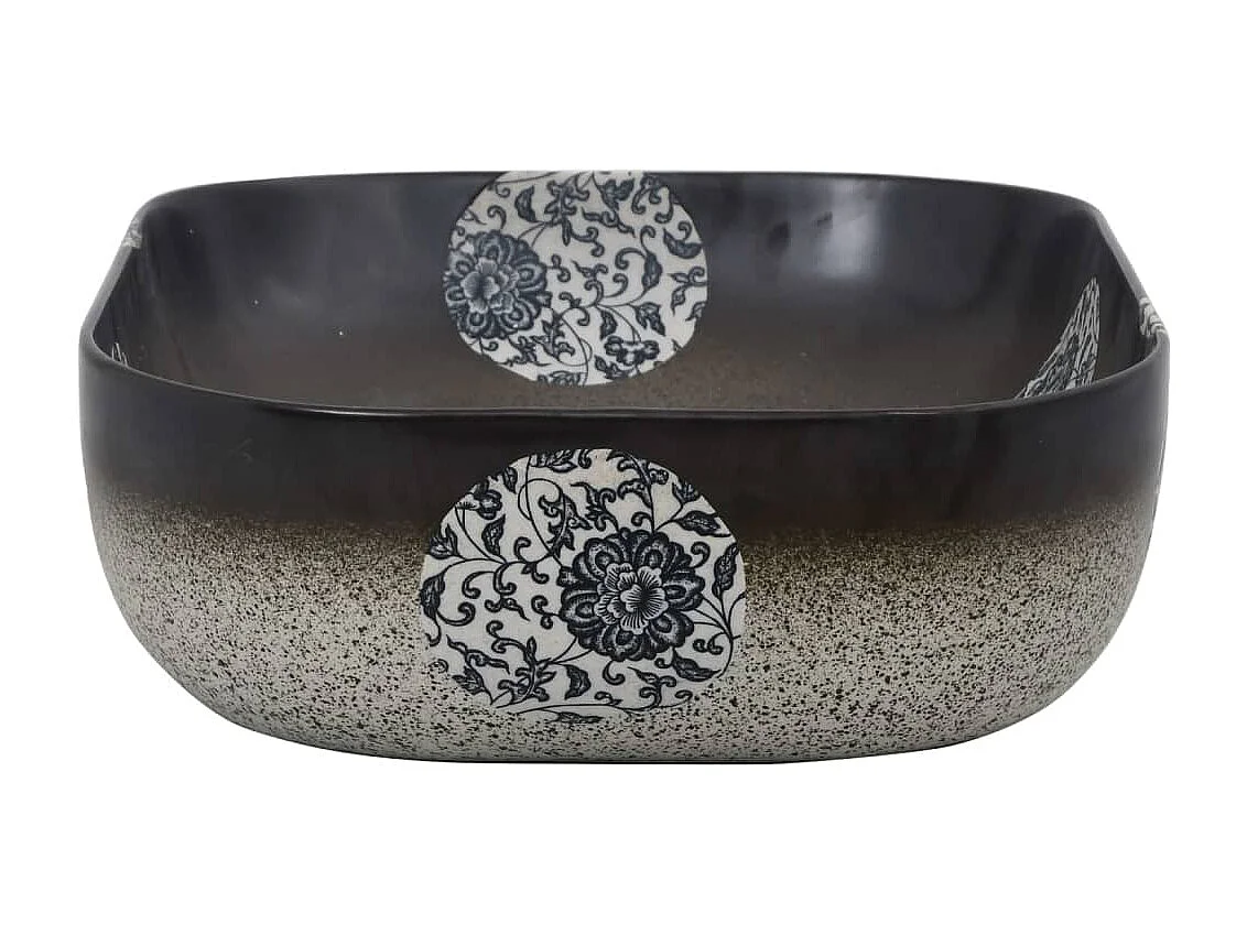 Lavabo da appoggio rettangolare in ceramica multicolore