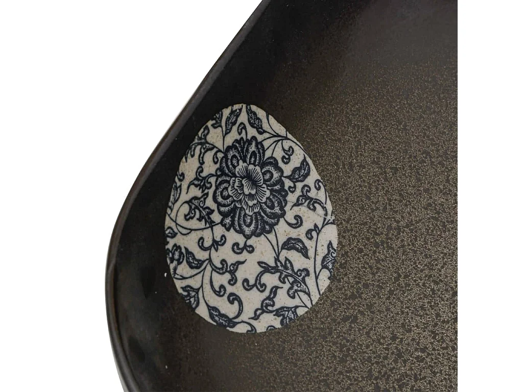 Lavabo da appoggio rettangolare in ceramica multicolore