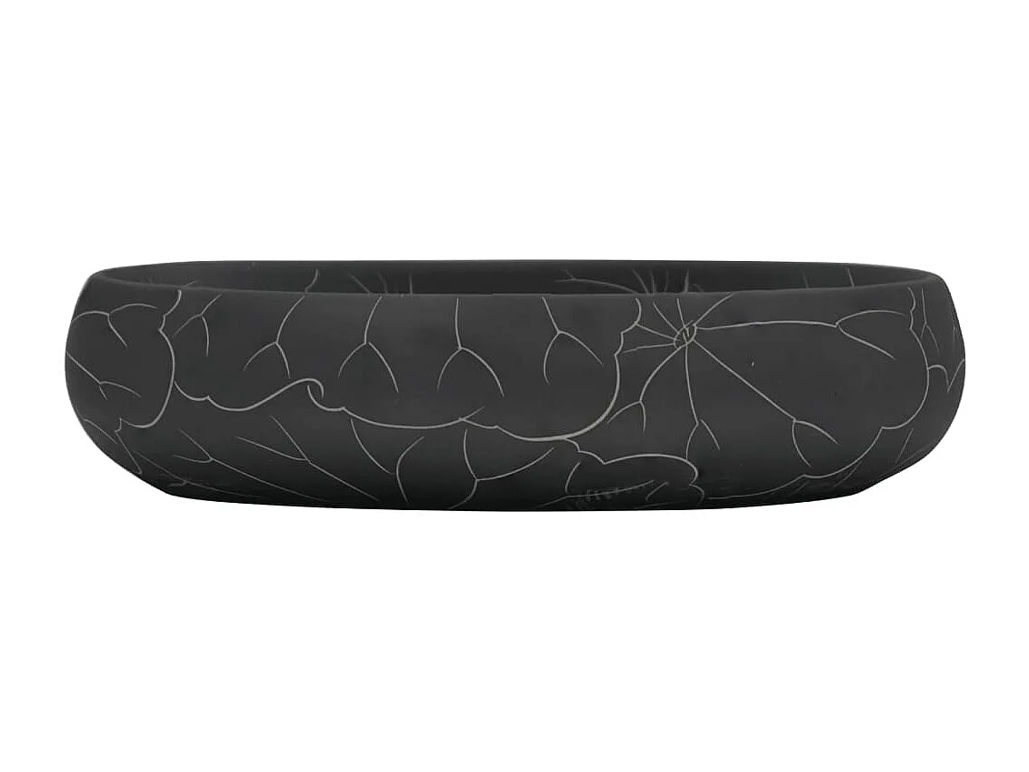 Vasque à poser noir ovale 59x40x15 cm céramique