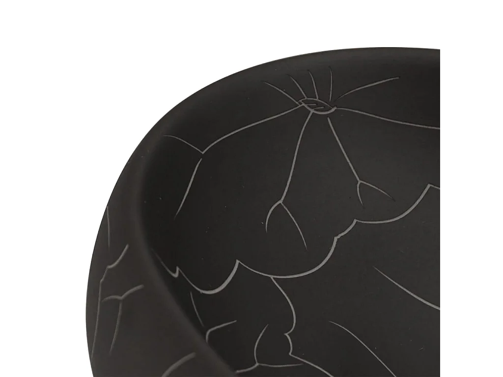 Vasque à poser noir ovale 59x40x15 cm céramique