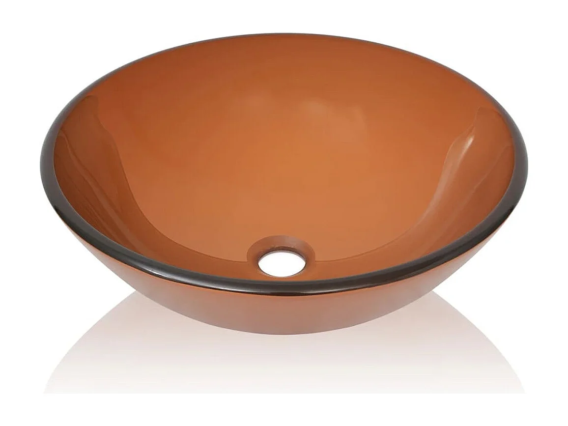 Lavello in vetro temperato 42 cm Marrone