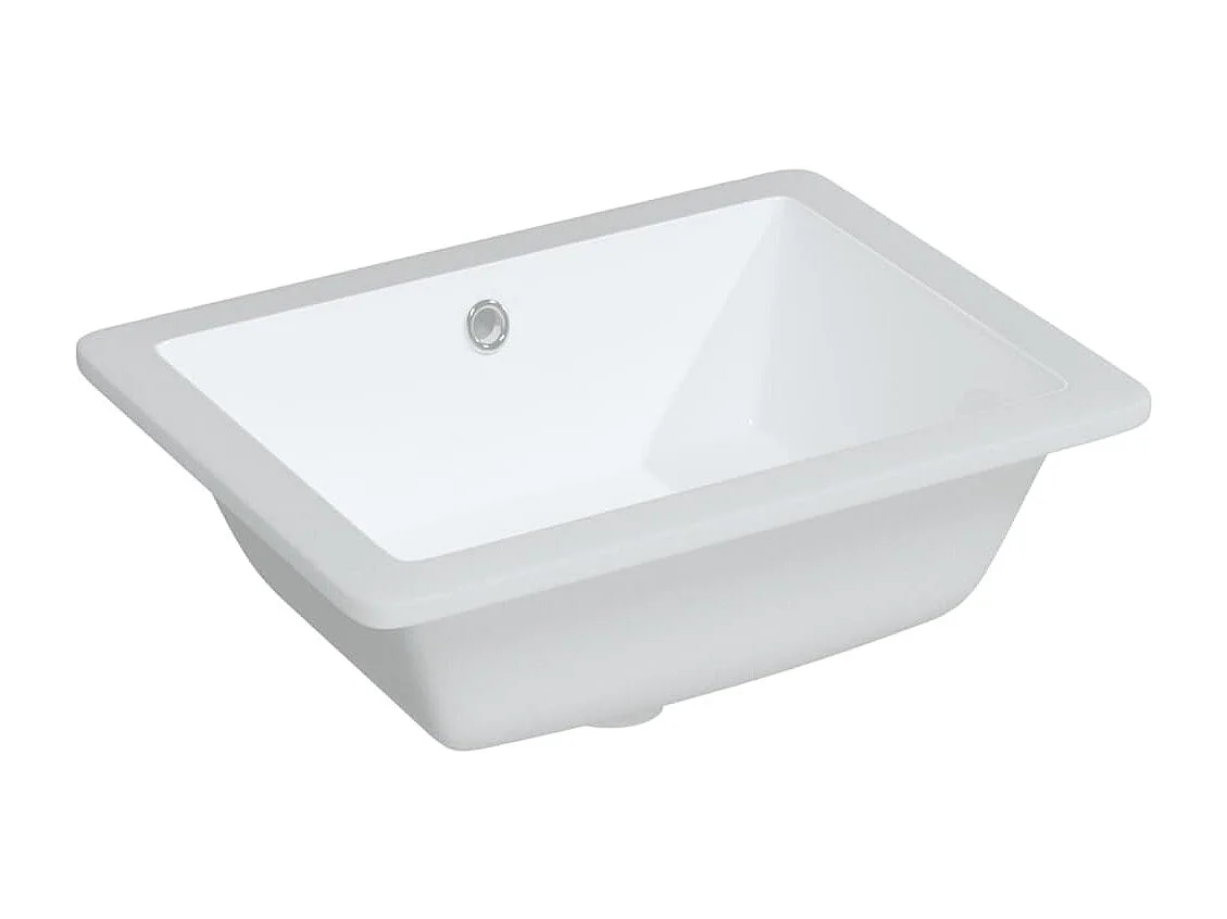 Pia de banheiro branca 46,5x35x18 cm cerâmica retangular