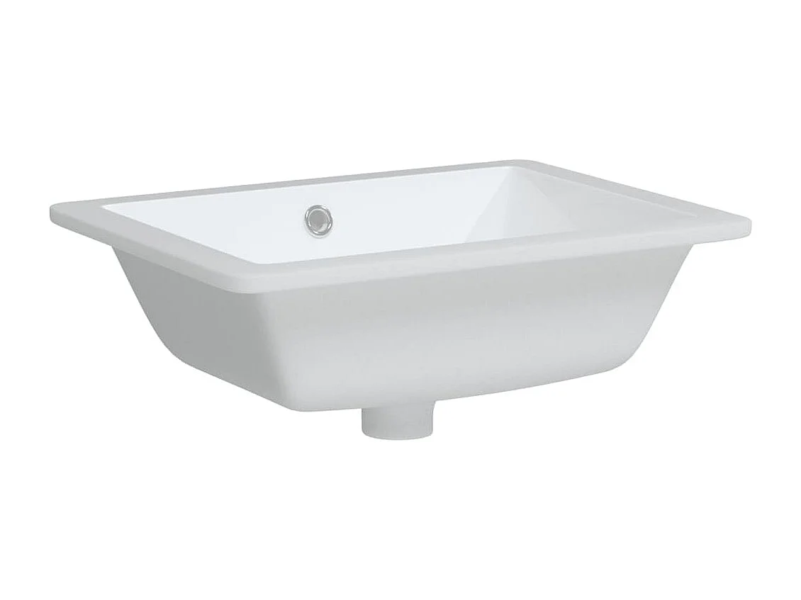 Pia de banheiro branca 46,5x35x18 cm cerâmica retangular