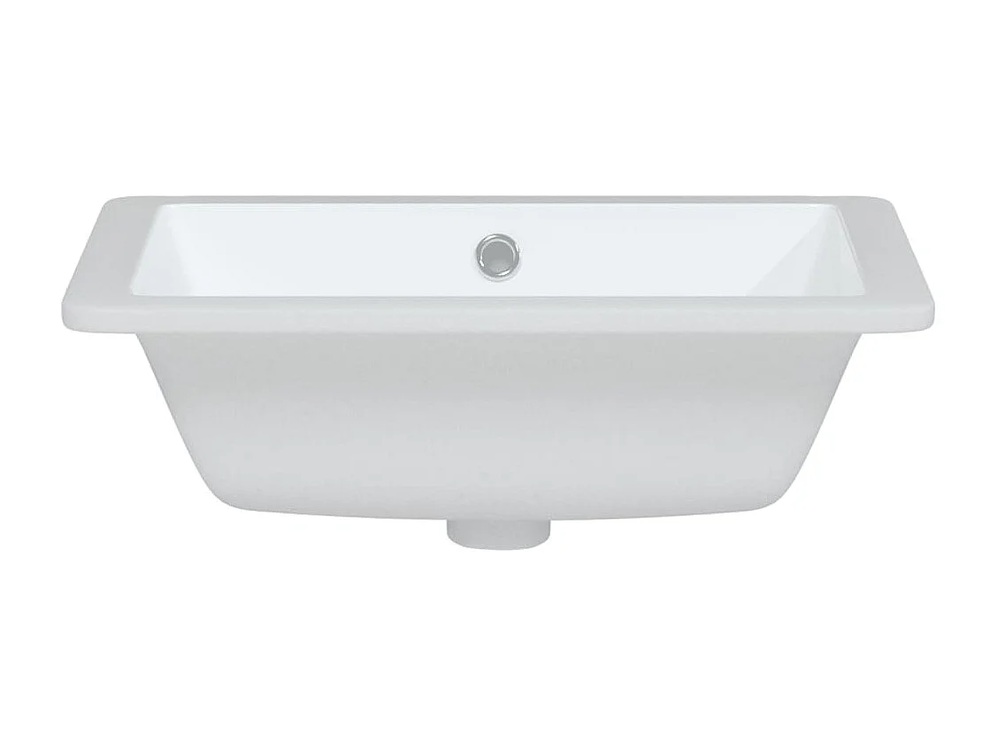 Pia de banheiro branca 46,5x35x18 cm cerâmica retangular
