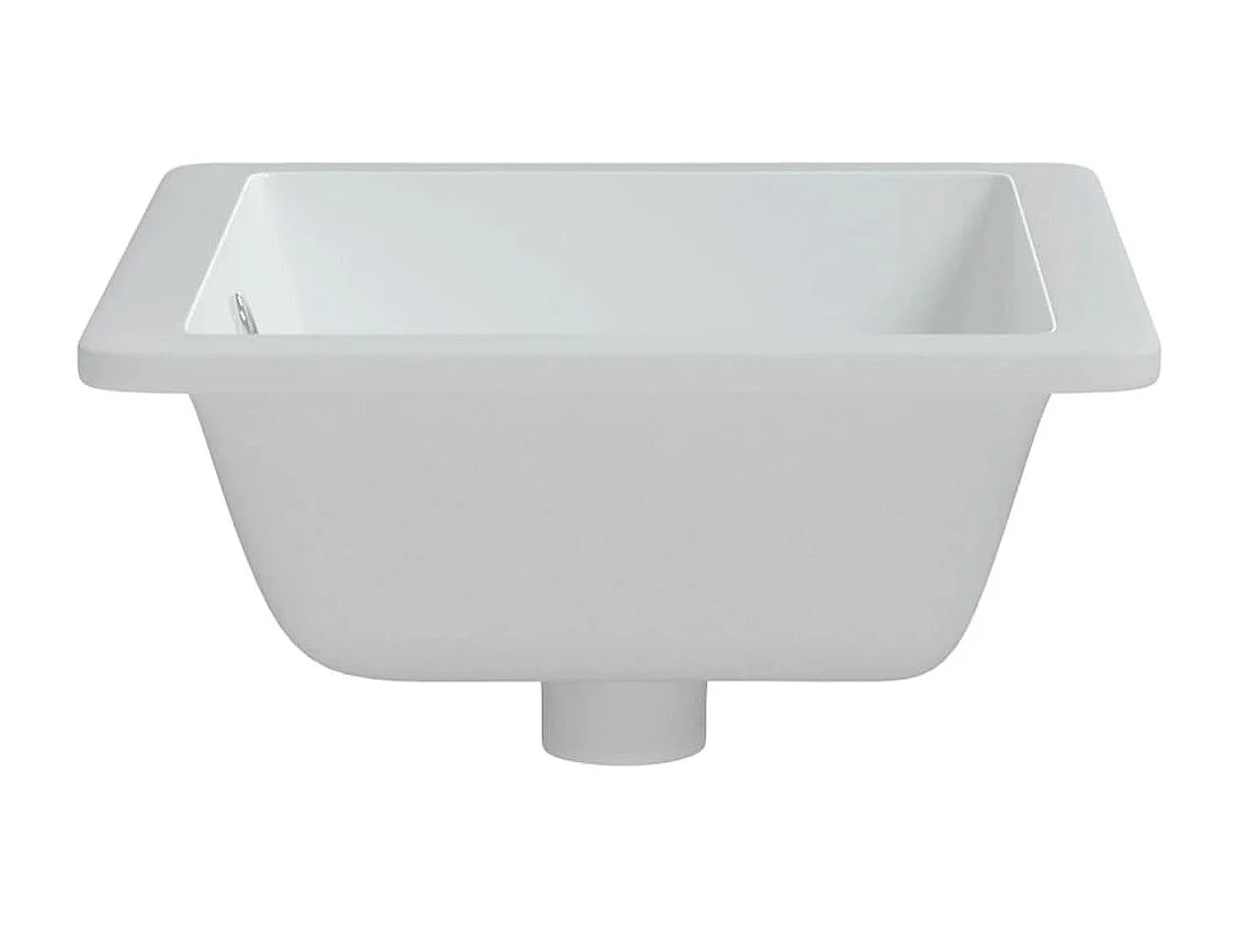 Pia de banheiro branca 46,5x35x18 cm cerâmica retangular