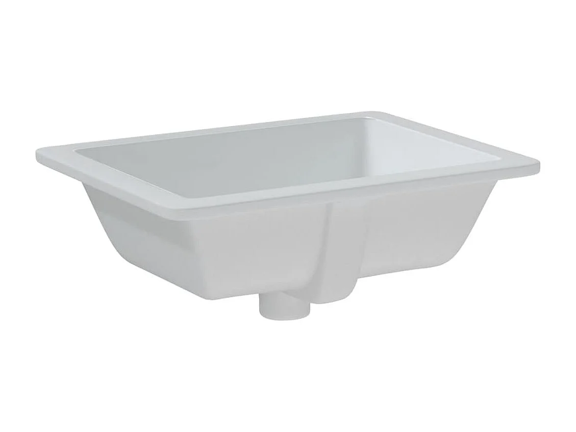 Pia de banheiro branca 46,5x35x18 cm cerâmica retangular