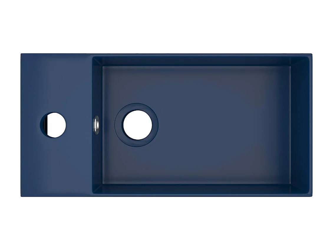 Badkamerwastafel met overloop Keramiek Donkerblauw