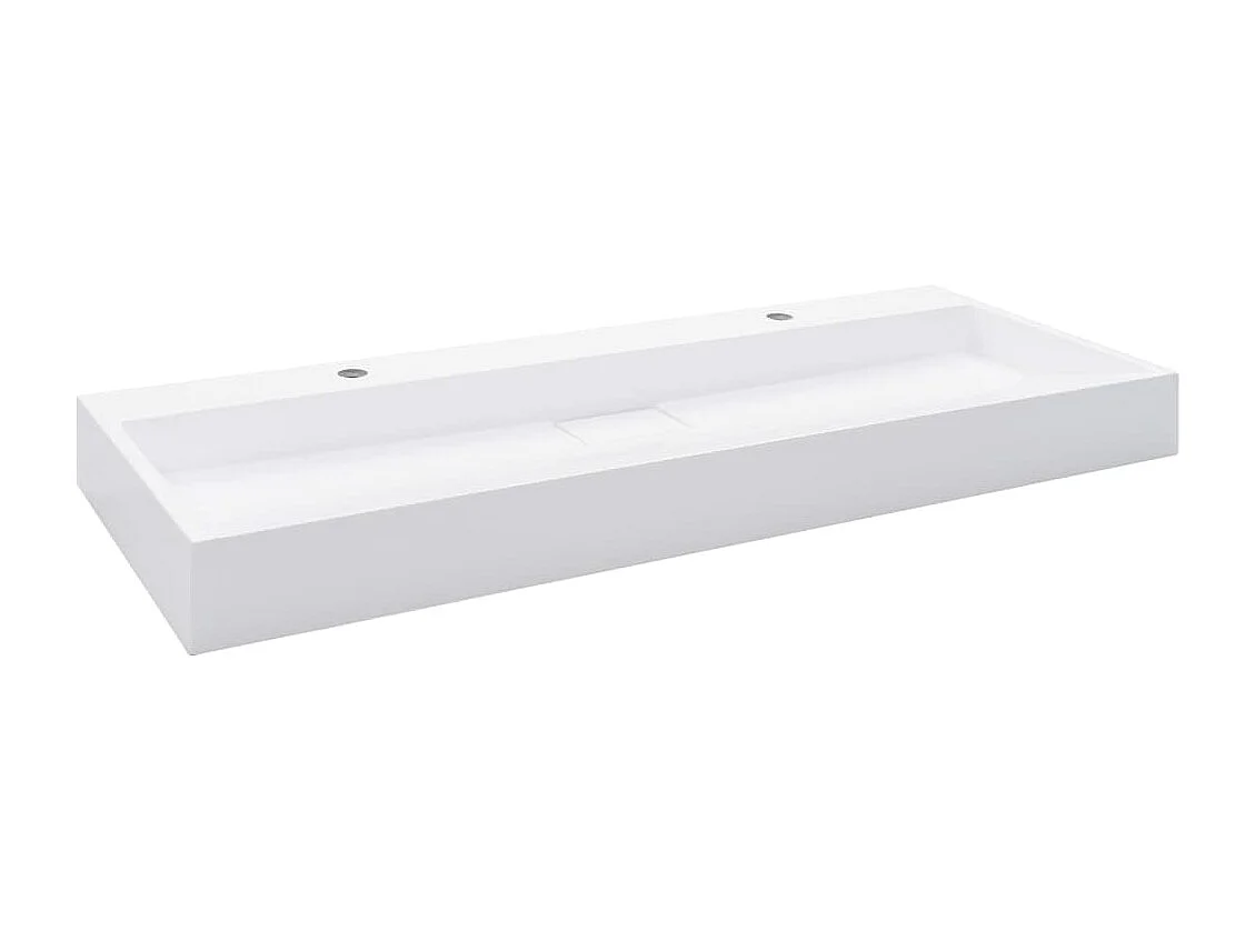 Lavabo 120x46x11 cm Ghisa minerale/Marmo bianco