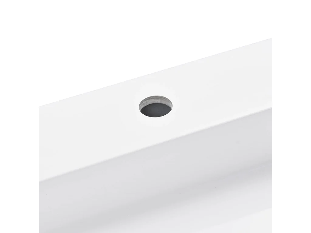 Lavabo 120x46x11 cm Fonte minérale/marbre Blanc