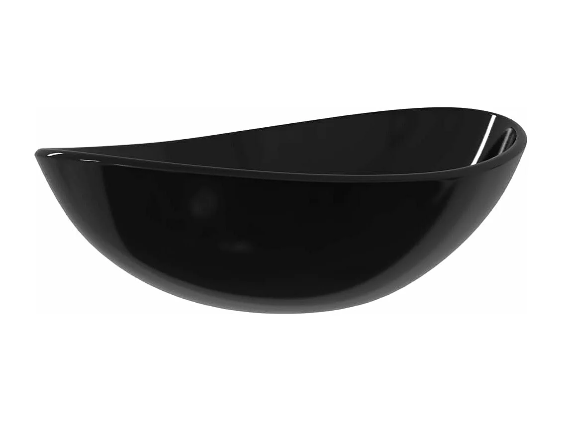 Lavabo in Vetro Temperato 54,5x35x15,5 cm Nero