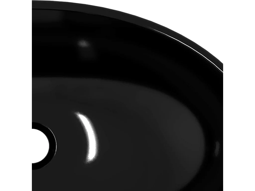 Lavabo in Vetro Temperato 54,5x35x15,5 cm Nero