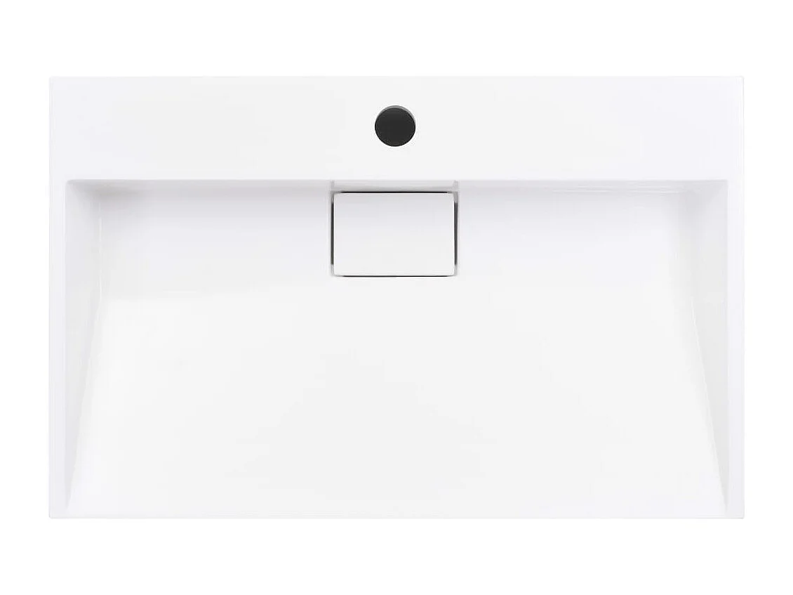 Lavatório 60x38x11 cm Ferro fundido mineral/Mármore branco