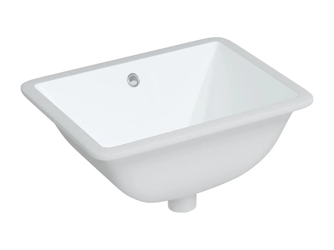 Weißes rechteckiges Waschbecken aus Keramik