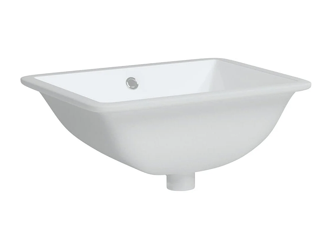 Weißes rechteckiges Waschbecken aus Keramik