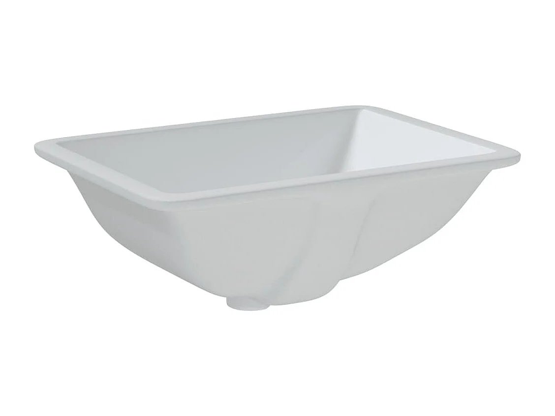 Weißes rechteckiges Waschbecken aus Keramik
