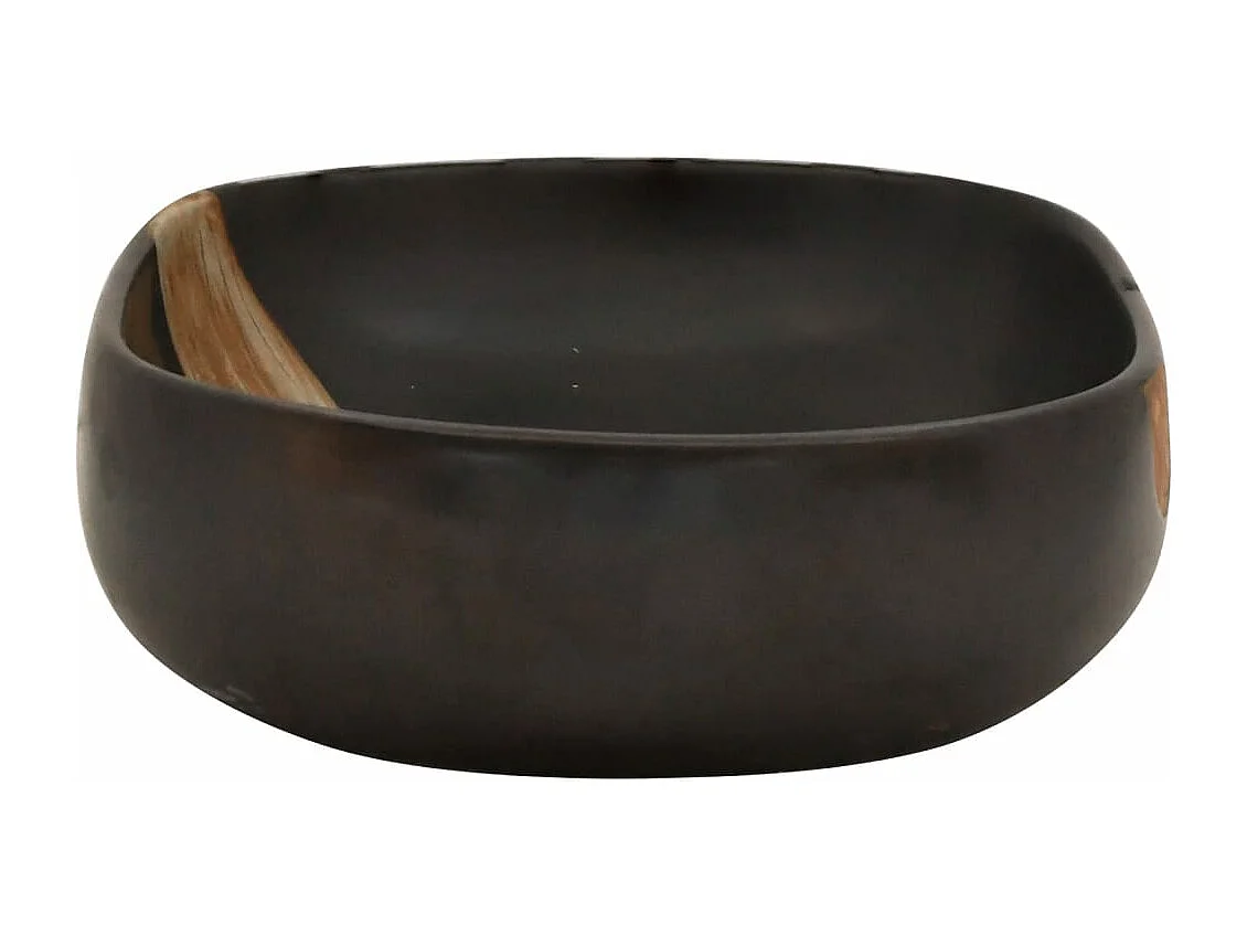 Lavabo da appoggio ovale nero 59x40x14 cm in ceramica