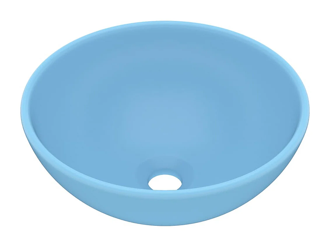 Lavabo de baño redondo Azul claro mate 32,5x14cm Cerámica