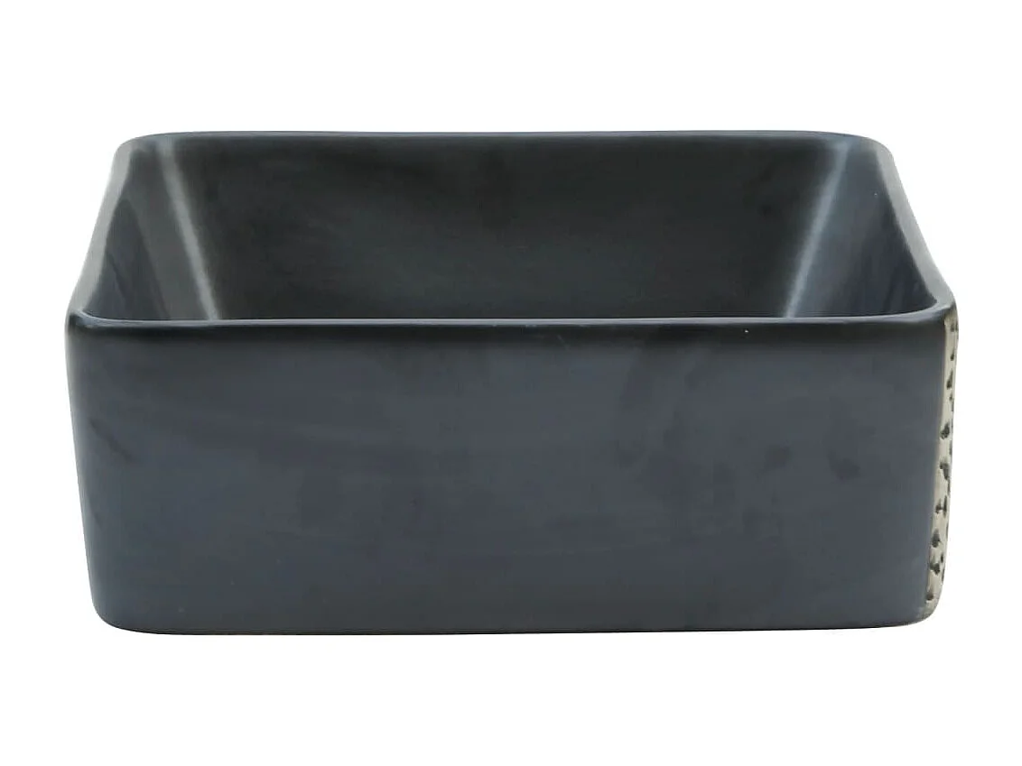 Vasque à poser noir rectangulaire 46x35,5x13 cm céramique