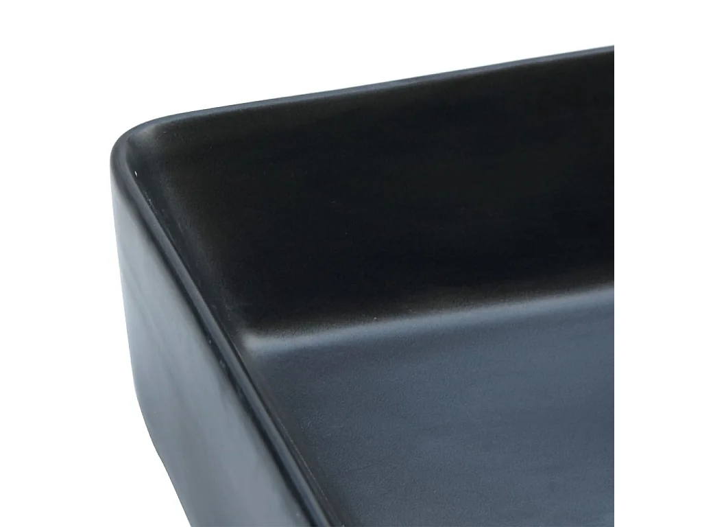 Vasque à poser noir rectangulaire 46x35,5x13 cm céramique