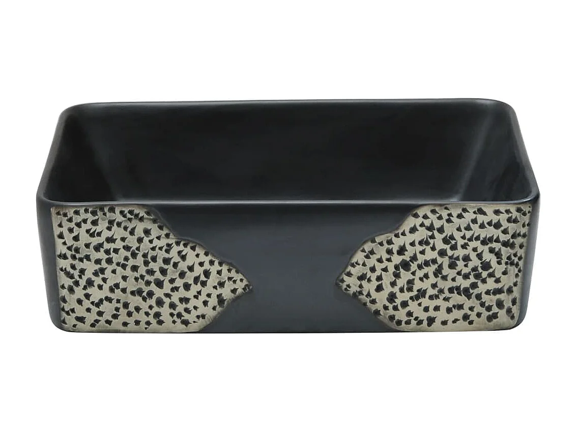 Vasque à poser noir rectangulaire 46x35,5x13 cm céramique