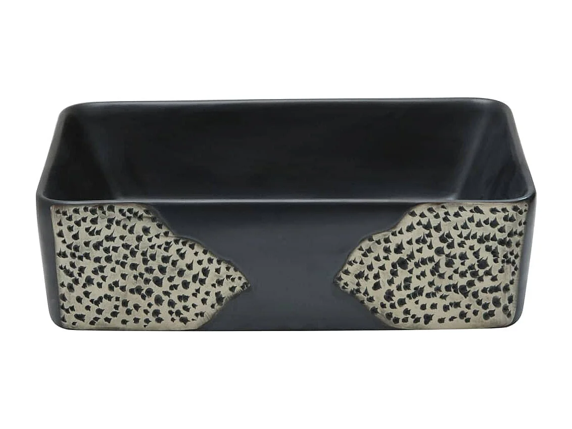 Vasque à poser noir rectangulaire 46x35,5x13 cm céramique