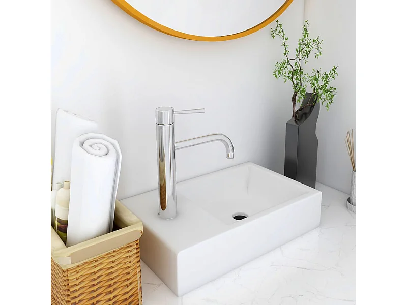 Lavabo 400x220x90 mm SMC Blanc