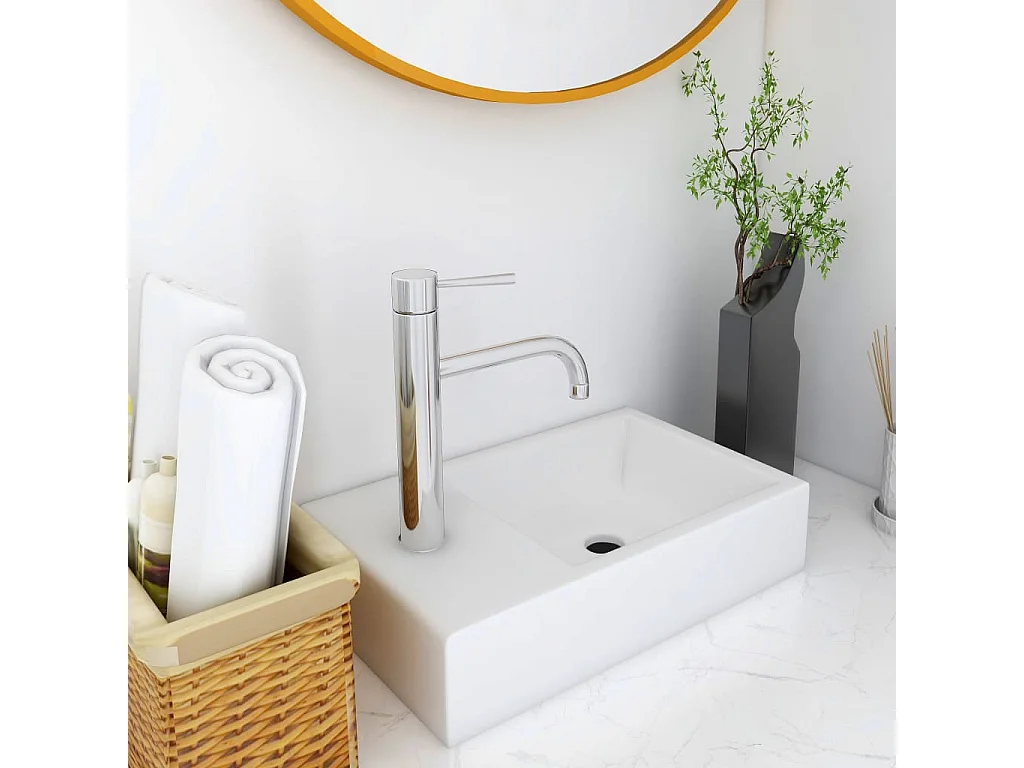 Lavabo 400x220x90 mm SMC Blanc