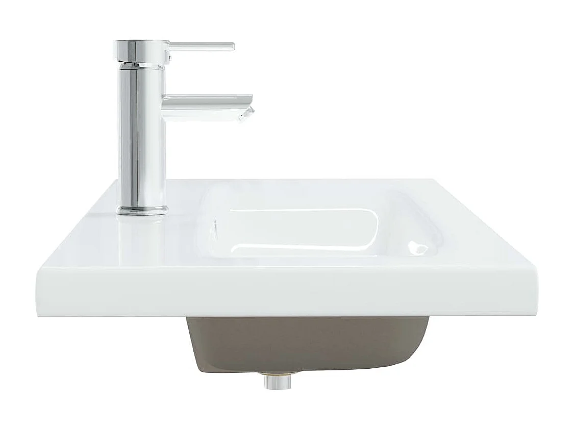 Lavabo encastré avec robinet 101x39x18 cm Céramique Blanc